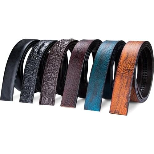 3.5cm Width Brand Genuine Leather Belt Black Without Buckles Belt for Men Holeless Waist Strap Brown Waistband Barry.Wang