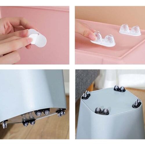 QX2E 4pcs Adhesive Swivel Casters Universal Furniture Wheel Castor Directional Roller