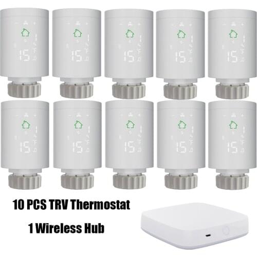 Alexa Speaker Smart Home Wifi(ZigBee3.0) Room Thermostat TRV Digital Weekly Programmable Radiator Thermostats