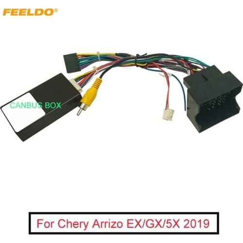 Car 16pin Audio Wiring Harness With Canbus Box For Chery Arrizo EX/GX/5X 2019 Aftermarket Stereo Installation Wire Adapter
