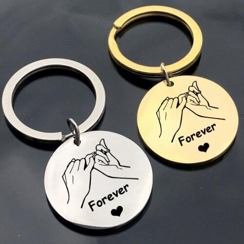 Couples hook commitment Pinky Promise stainless steel key ring K2363