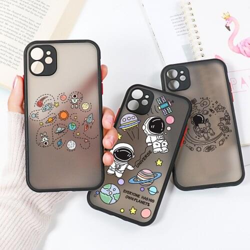 Cartoon Astronaut iPhone11 Case For iPhone 12 Pro Max Funda Iphone 11 Pro XS MAX X 7 XR SE 2020 8 6 6S Plus 12Mini Cover Hard PC