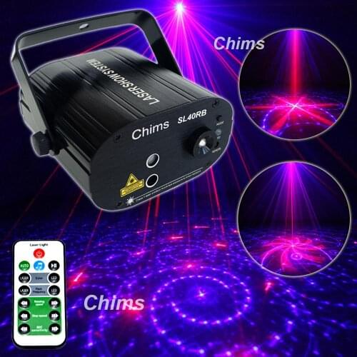 Chims Party Laser Light RB 24 Pattern LED Stage Lighting Projector for Family Club Disco Dance DJ Music Bar Xmas Festival Party