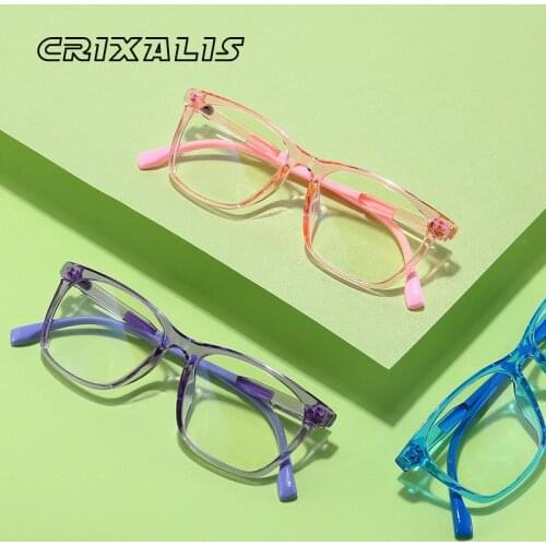 Ultralight Computer Glasses Kids 10 Color TR90 Flexible Optics Frame 2021 New Blue Light Blocking Glasses Childrens UV400