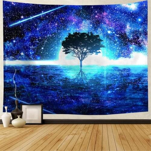 Galaxy Tapestry Psychedelic Tree Of Life Tapestry Starry Stars Tapestry Mysterious Space Tapestry Wall Hanging For Living Room