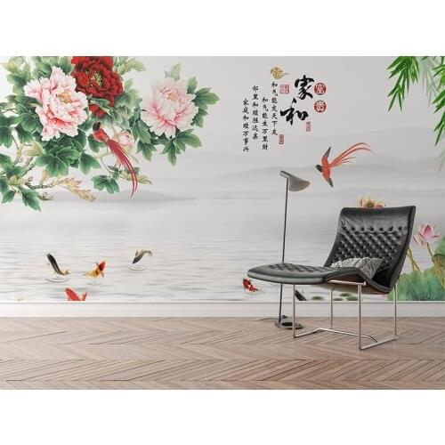 Home and wealth meaning oil painting mural background wall painting modern study living room bedroom TV decoration oil painting