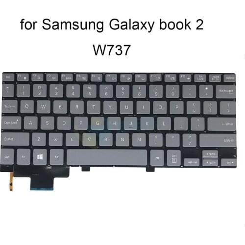 OVY US Backlit keyboard for Samsung GALAXY BOOK 2 W737 NSK-MVDBN English Gray Replacement keyboards laptop parts original new