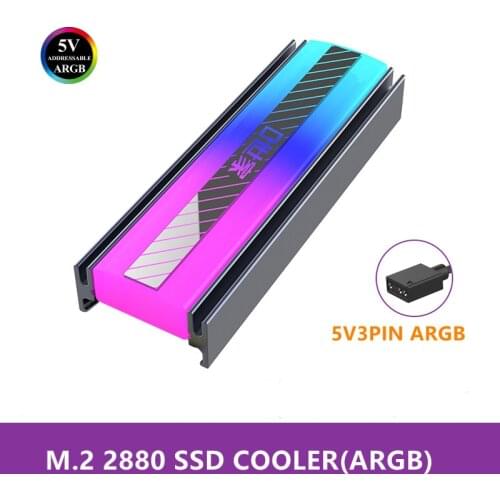 LINDOZONE Aluminum 5V ARGB M.2 2280 SSD Hard Disk Heatsink Heat Dissipation Radiator Cooling Silicon Therma Pads Cooler M2 NGFF
