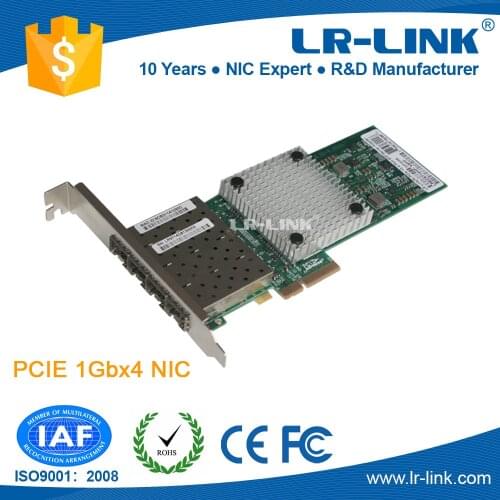 LR-LINK LREC9714HF-4SFP PCI Express x4 Quad Port SFP Gigabit Server Adapter Intel I350 Chipset