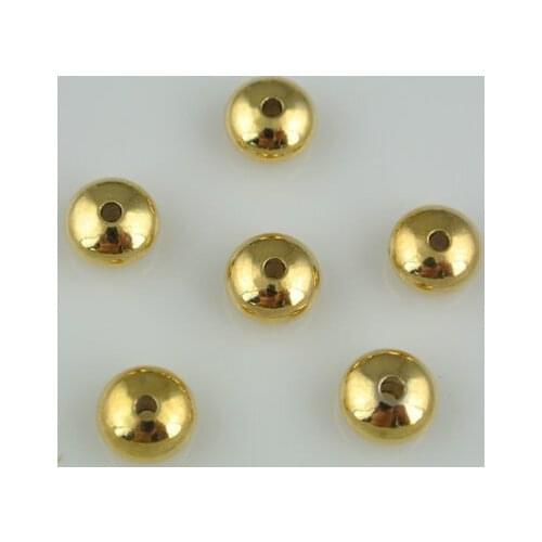 Copper Beads With Gold Color Plating Dish Beads Solid Spacer Big Hole 0.8mm Gold Jewelry Making Beads 50pc/lot #15