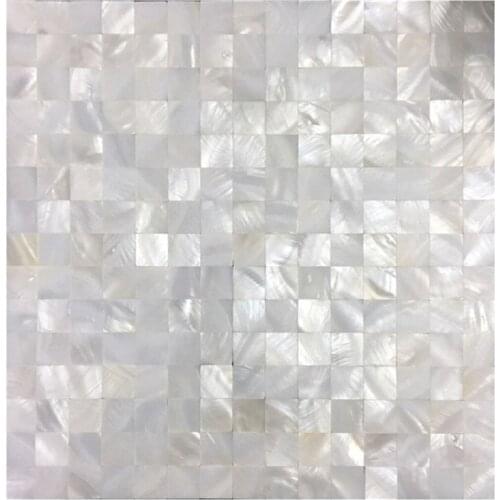 Shell mosaic natural ultra white seamless close fitting living room porch background wall ceramic tile self-adhesive back glue