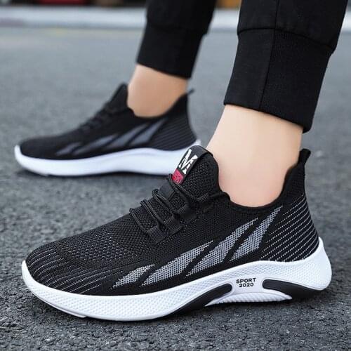 Men Sport Shoes Mesh Casual Lace-Up Runing Breathable Shoes Sneakers Cushioning Running Sneakers Breathable Outdoor