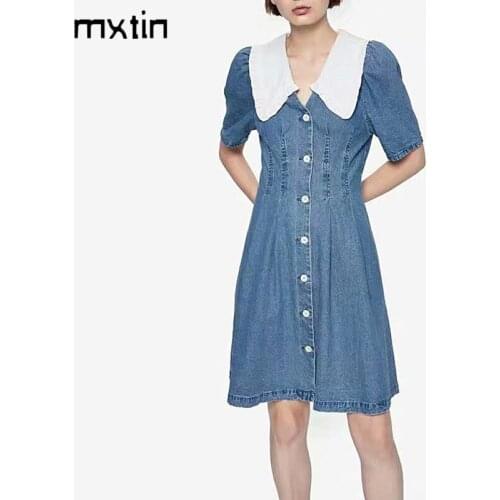 Модные джинсовые платья Mxtin China At AliExpress