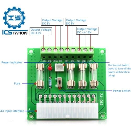 ATX Power Adapter Board Expansion Shield Module Power Supply Leads to the Wiring Module Connection Transmission Board