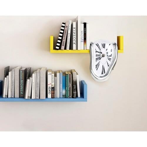 Horloge murale Creative Desk Clock Roman Numerals Curved Wall Clock Surrealism Salvador Dali Style Wall Clock Home Decor Gift