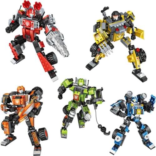 Cool super transformation 3in1 robot mini block dinosaur wolf Scorpion gorilla building brick Engineering vehicle assemblage toy