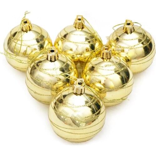 Xmas Ball Decorations Multi Color Sequins 6PCS Round Ornaments Holiday Decoration Christmas Balls