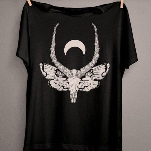 Skull Moth Shirt Gothic Clothing Pastel Grunge Pagan Clothes Nu Goth