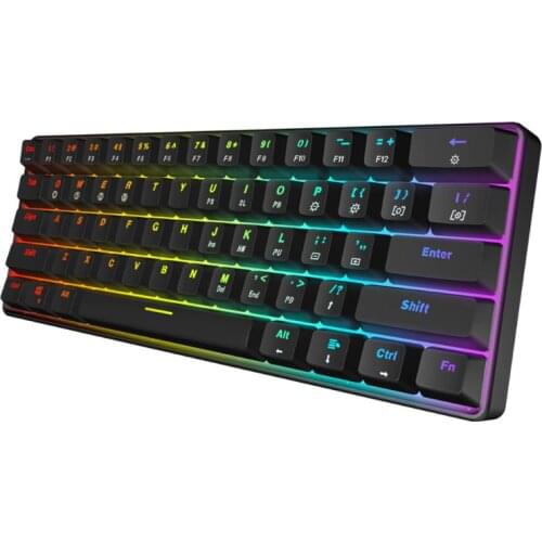 SK61 61 Key Axis Mechanical Keyboard USB Wired Keyboard LED Backlit Gaming Mechanical Keyboard RGB LED For Desktop