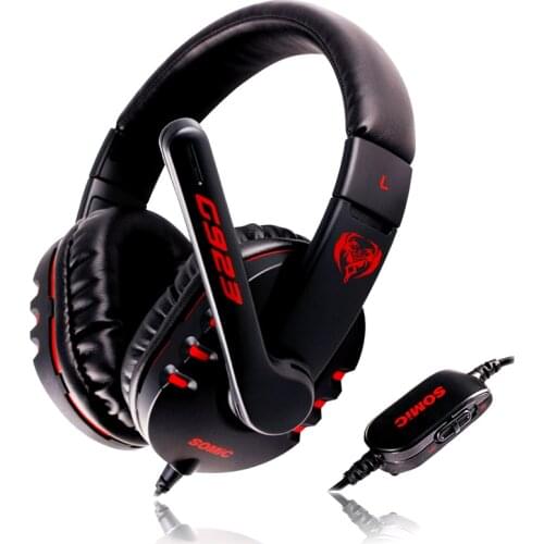 SOMIC G923 Deep Bass PC Headset Stereo Sound Gamer Headphones New 40mm Drivers 3.5mm Plug with Mic for PS4 X-BOX Computer G936N