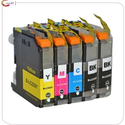 Compatible LC233 LC-233 BCMY Ink Cartridges for Brother MFC-J5320DW MFC-J5720DW printer inkjet 5Pack (2bk,1c,1m,y)