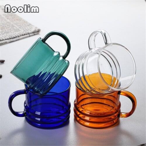 Heat Resistant High Borosilicate Glass Afternoon Tea Cup with Saucer Office Drinking Water Cup Coffee Milk Mug Drinkware 300ML