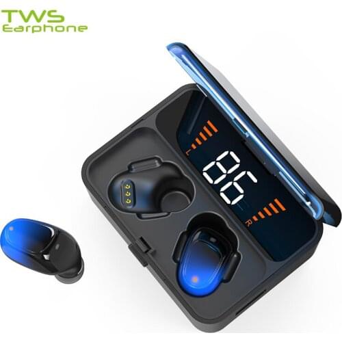 TWS ES01 Wireless Headphones Bluetooth 5.0 Earphone Stereo Sport Headset Noise Reduction Led Power Display 2000mah Power Bank