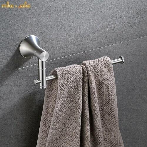 304 stainless steel brushed towel rack toilet wall hanging movable towel bar single pole bathroom place shelf bathroom shelf