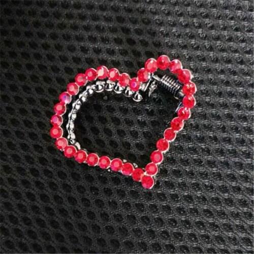 Trendy Geometric Crab Clip Ornaments Hair Clip Wedding Hair Jewelry New Rhinestone Crystal Heart Hair Claws Women Hairwear
