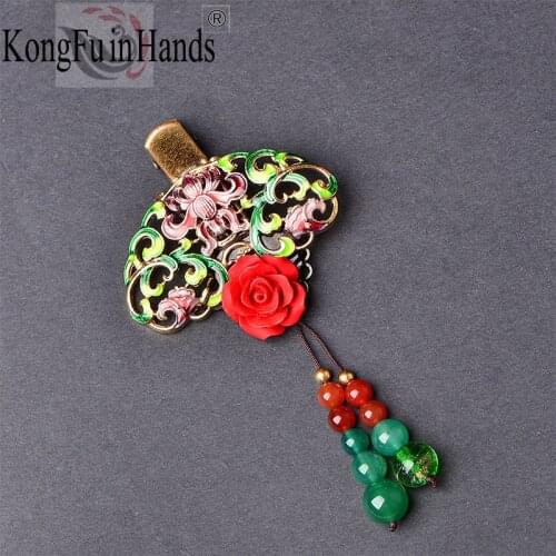 Women Ethnic Landscape Blue Retro Wind Clip Hair clip Female Hairpin Hanfu Classical Costume Ladies Headdress Accessories gifts