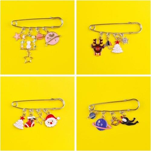 Planet Brooches Christmas Cute Cat Metal Icons Anime Decoration Clothes Lapel Pin Brooch Clothes Lapel Pin Accessories Gift Pins