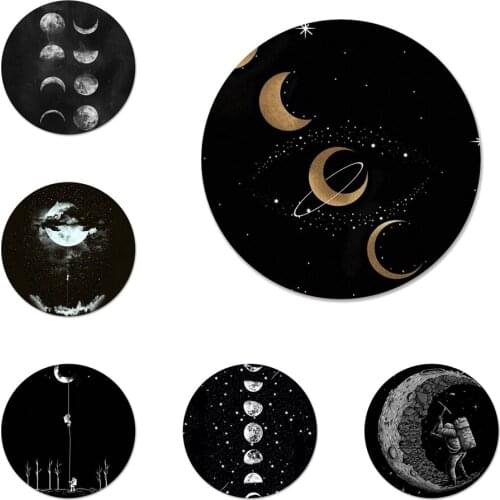 Moon Star Icons Pins Badge Decoration Brooches Metal Badges For Clothes Backpack Decoration