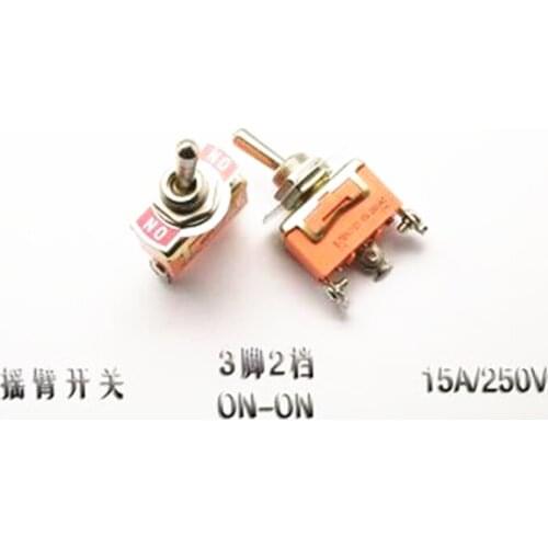 2pcs E-TEN1121 small toggle switch toggle switch rocker power switch ON-ON 15A 250V 3 feet 2 files 3-Pin SPDT G110 Toggle
