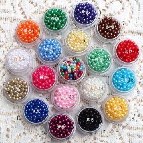 2400Pieces 4mm ABS Imitation Pearls Round Beads Craft Bracelet Earrings Bead Choker Necklace Scrapbook Beads Decorate DIY