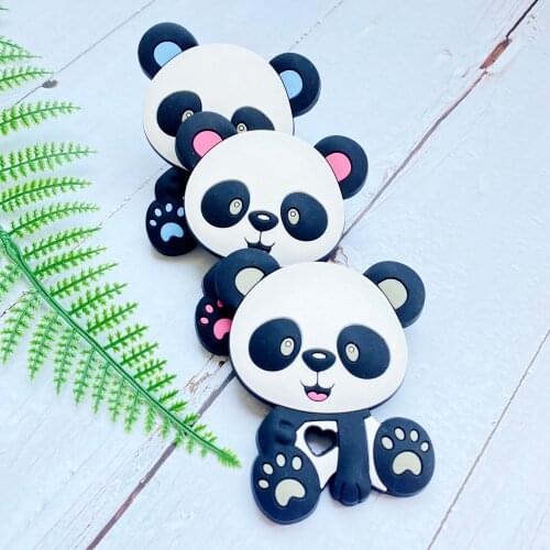 5/10PCS Panda Silicone Teether Baby Teething beads BPA Free Newborn Nursing Teething Products