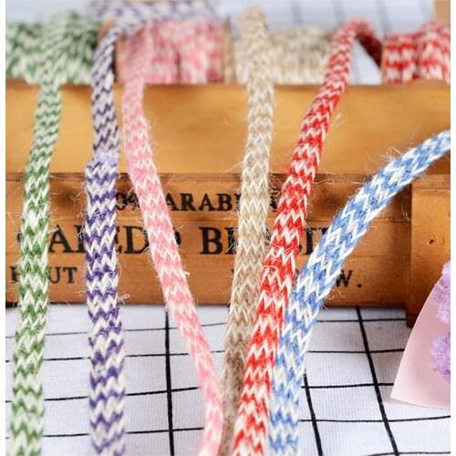 5m Hemp Rope Decoration Rope Diy Hand-knitted Twine Color Packaging Accessories Christmas Gift Decoration Rope Color Twine Jute