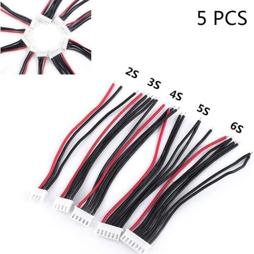 5Pcs JST XH 2s 3s 4s 5s 6s Battery Balance Charger Plug Line/Wire/Connector Cable 100mm JST-XH Balancer Cables