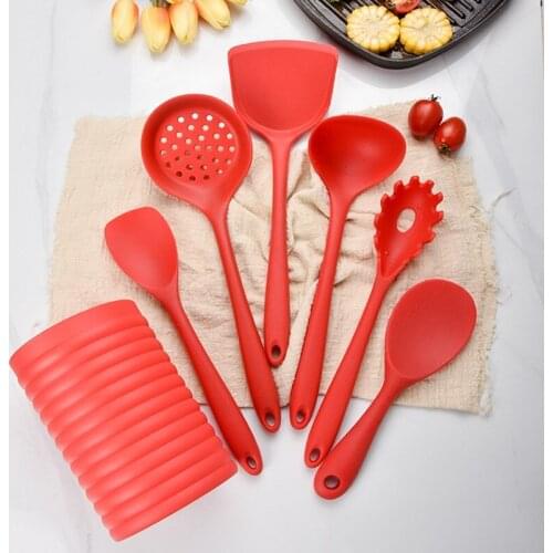 7pcs/set Silicone Kitchenware Set , Nonstick Silicone Spatula Kitchen Tool Silicone Cooking Kitchenware Set