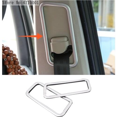 ABS Chrome Car Seat Safety Belt Buckle Decoration Frame Trim For Land Rover Discovery 4 LR4 2010-16 For Range Rover Sport