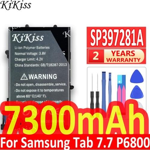 7300mAh kikiss Battery For Samsung GALAXY Tab 7.7 P6800 P6810 GT-P6800 GT-P6810 SP397281A(1S2P) SP397281A 1s2p +Tools