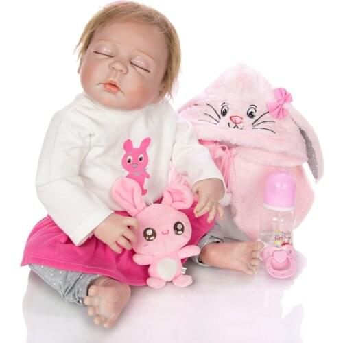 Bebe Reborn toy juguetes 23" full silicone vinyl body reborn baby girl alive lol dolls play house toys gift