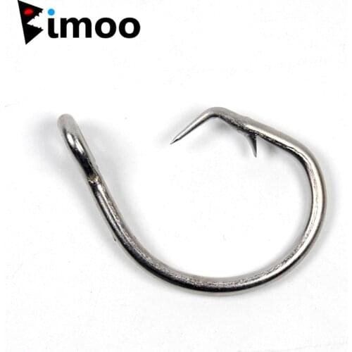 Bimoo Big StainlessSteel Circle Hook Claw Tip Strong Saltwater Fishing Hook for Trolling Rigging Large Tuna Shark 24/0 20/0 28/0