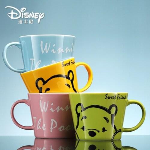 Disney Mark Cup, Winnie the Pooh Series Ceramic Cup, Creative and Simple, Large Capacity Coffee Cup, Office Milk Cup, Gift Cup