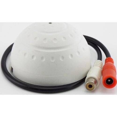 DC 9V-12V RCA Female Audio Monitoring MIC Sound Pickup Microphone for CCTV Camera Surveillance Security IP Camera Voice Monitor