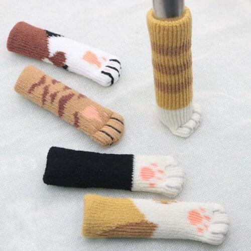 Double Deck Table Leg Cover Silent Thickening Wear Resistant Cartoon Chair Leg Cover Stool Leg Protection Cover Knitted Foot Pad