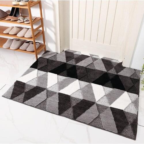 Flocking Wear-Resistant Door Mat Dust Removal Doormat Household Absorbent Non-Slip Floor Mat Living Room Decorative Carpet