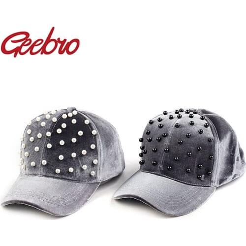 Geebro Unisex Pearl Suede Baseball Caps Hat For Women Casual Hat Travel Sport Trucker Cap Dad Winter Outdoor Hats