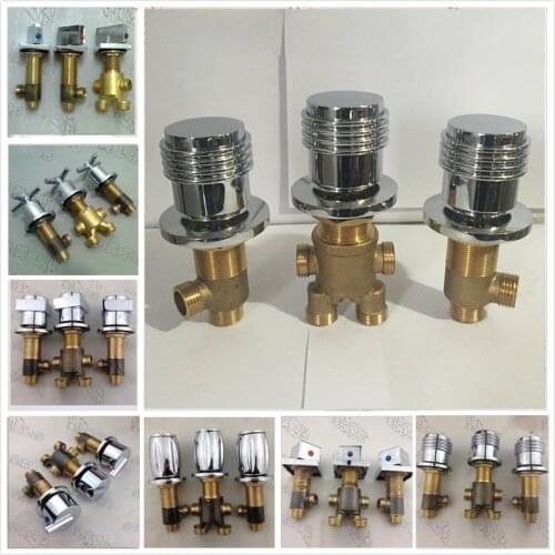 Deck Mounted Brass Chrome Bath Faucet Switch Valve Bathroom Hot and Cold Control Handle for Tub Mixer Taps
