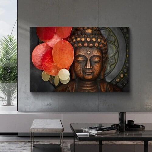 Vivid Buddha Face Canvas Painting Poster and Print Wall Art Buddhism Pictures for Living Room Temple Office Home Decor Cuadros