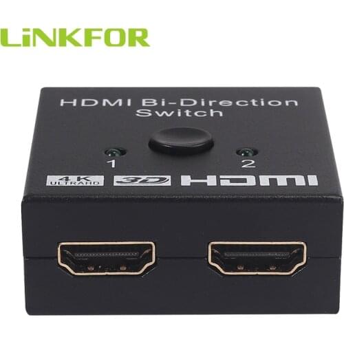 LiNKFOR 1 Input 2 Output And 2 Input 1 Output Bidirectional HDMI Switcher Splitter 4Kx2K 3D 1080P Video Converter Adapter